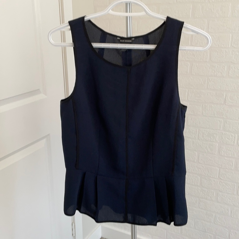 Club Monaco navy sleeveless blouse